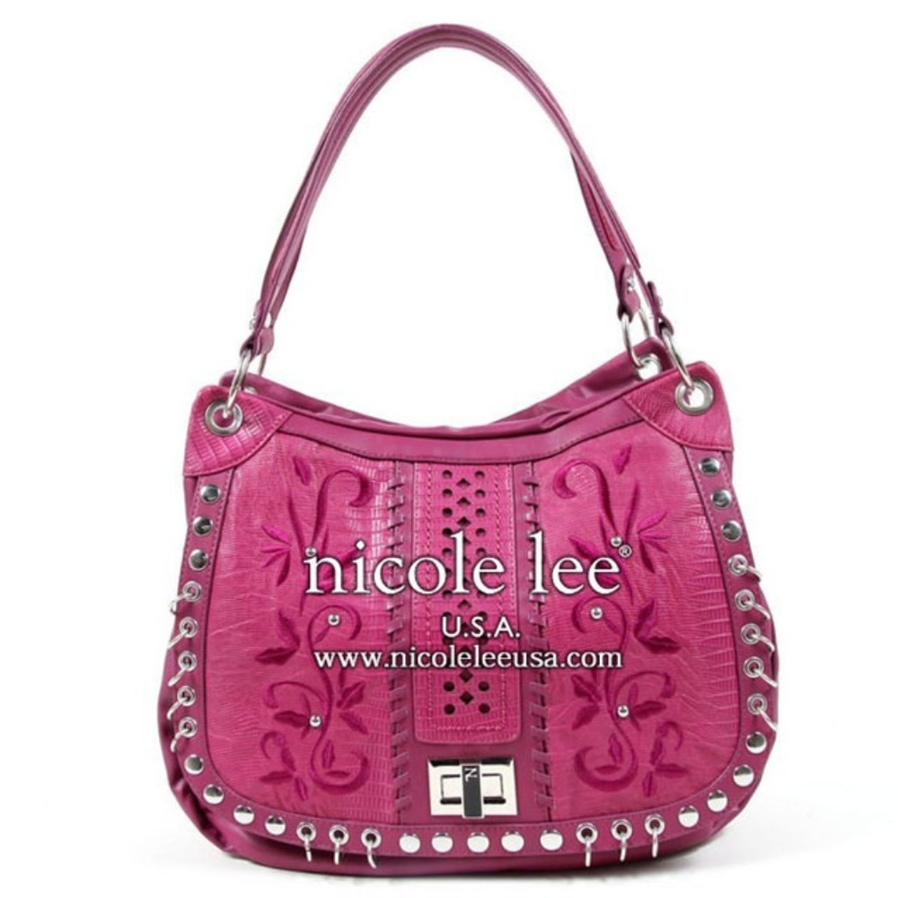Nicole Lee Handbags Flower Bedelia Berry Bag